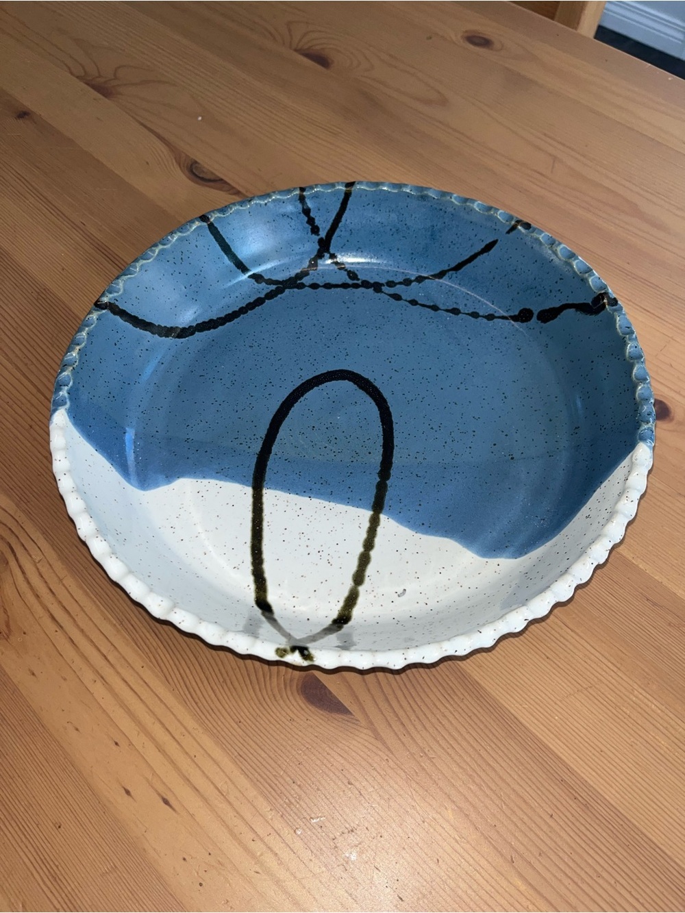 Prince George BC Studio Pottery Bow/Pie Dish Handmade Canadian Pottery
